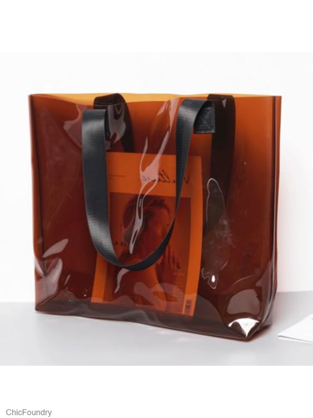 Clear Jelly Tote Bag Waterproof Large Beach Shoulder Bag PVC - Picture 4 of 4
